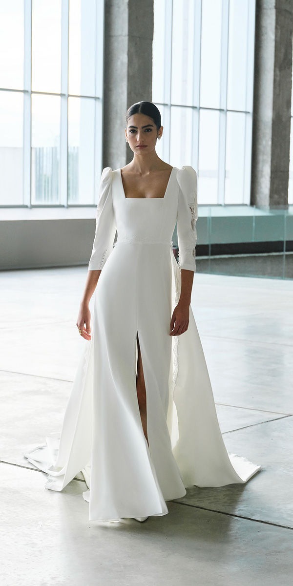 simple wedding dresses with sleeves modest lace silvia