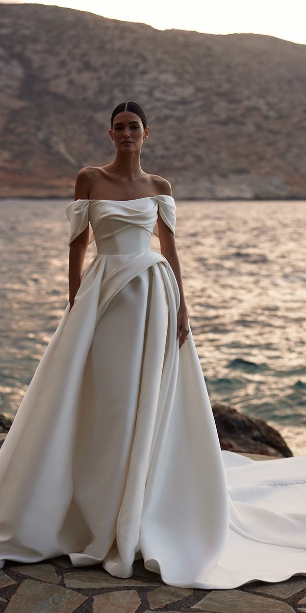 summer wedding dresses simple strapless neckline millanova