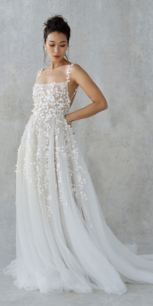 top wedding dresses a line floral appliques alexandragrecco