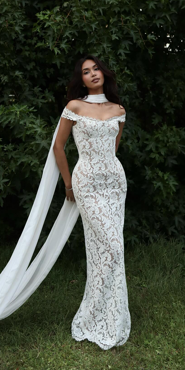 top wedding dresses sheath sexy lace off the shoulder paolosebastian