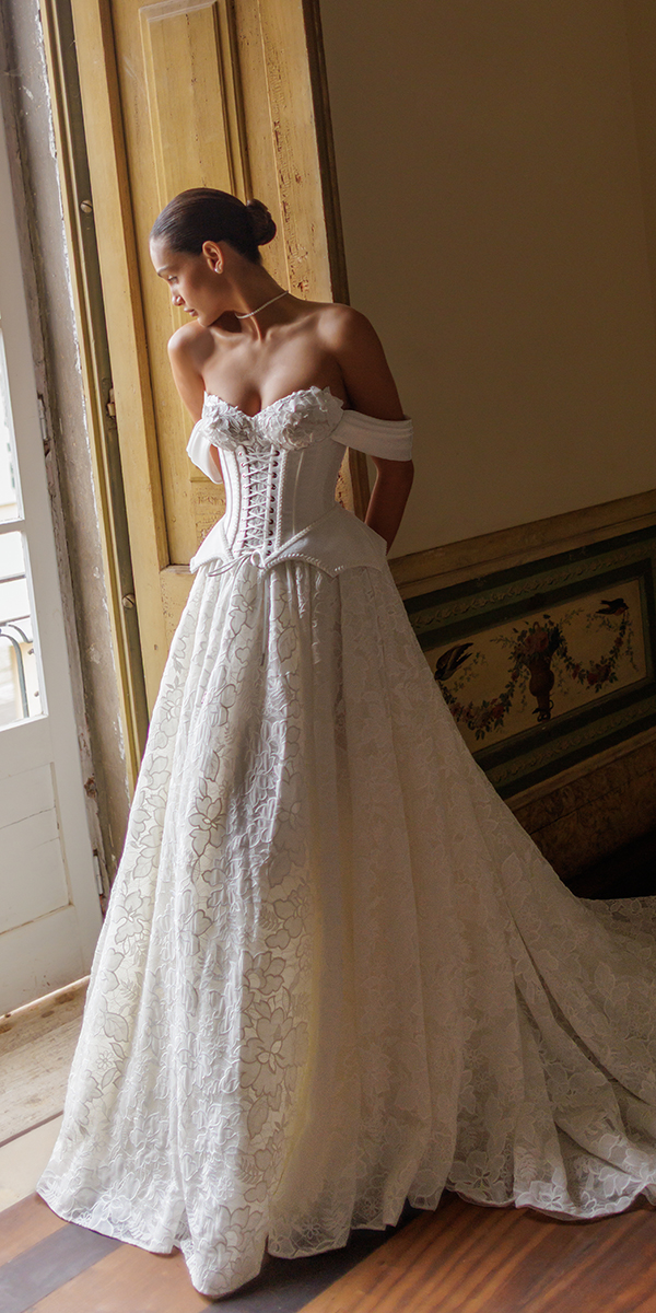 trendy wedding dresses a line with corset vintage wonaconcept