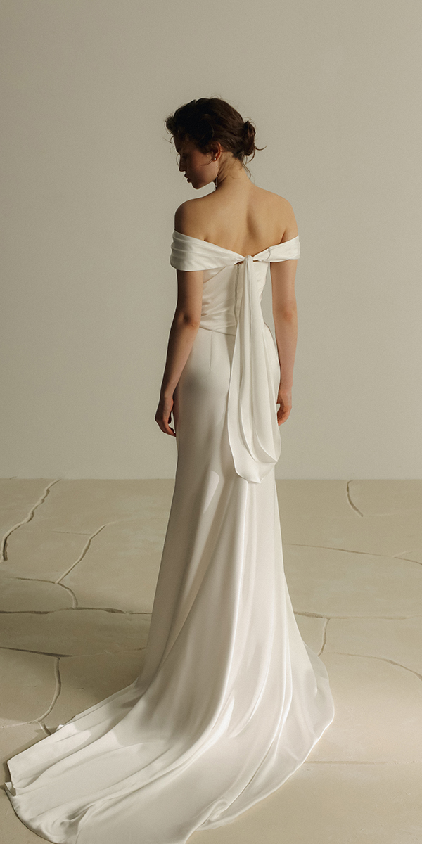trendy wedding dresses long sleeves lace off the shoulder
