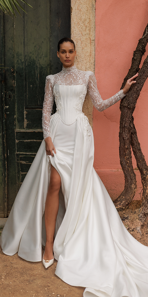 trendy wedding dresses with long sleeves vintage modest wonaconcept