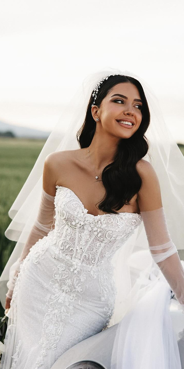 vintage wedding dresses lace sweetheart neckline strapless evalendel