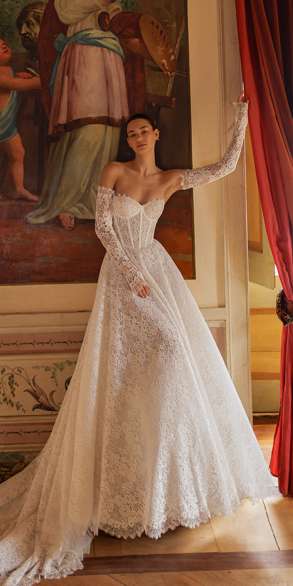 wona concept wedding dresses a line sweetheart neckline floral lace