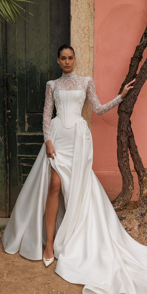 wona concept wedding dresses corset with long sleeves simple