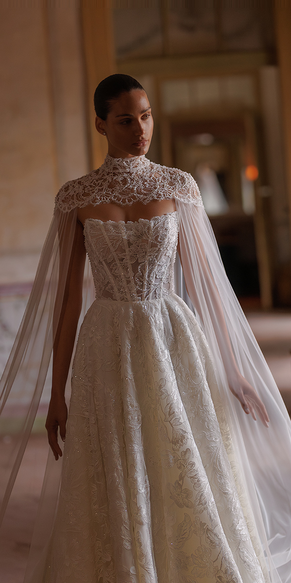 wona concept wedding dresses vintage a line with cape lace
