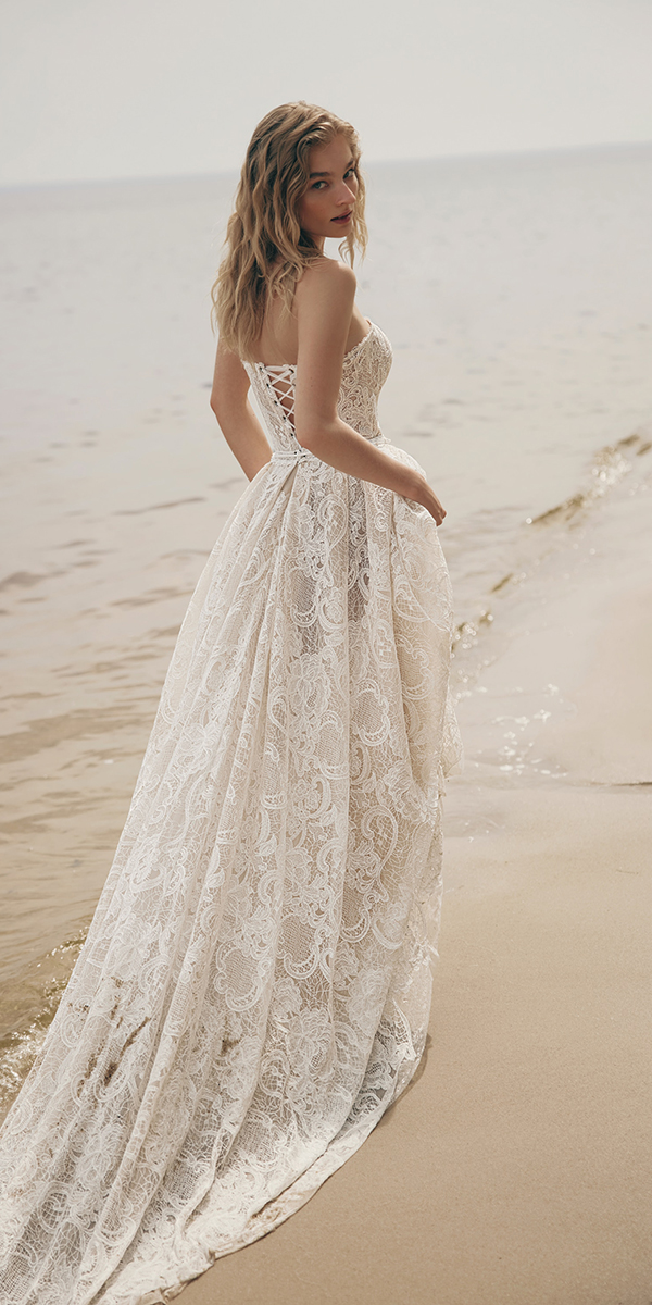 beach wedding dresses a line lace sexy ariamo