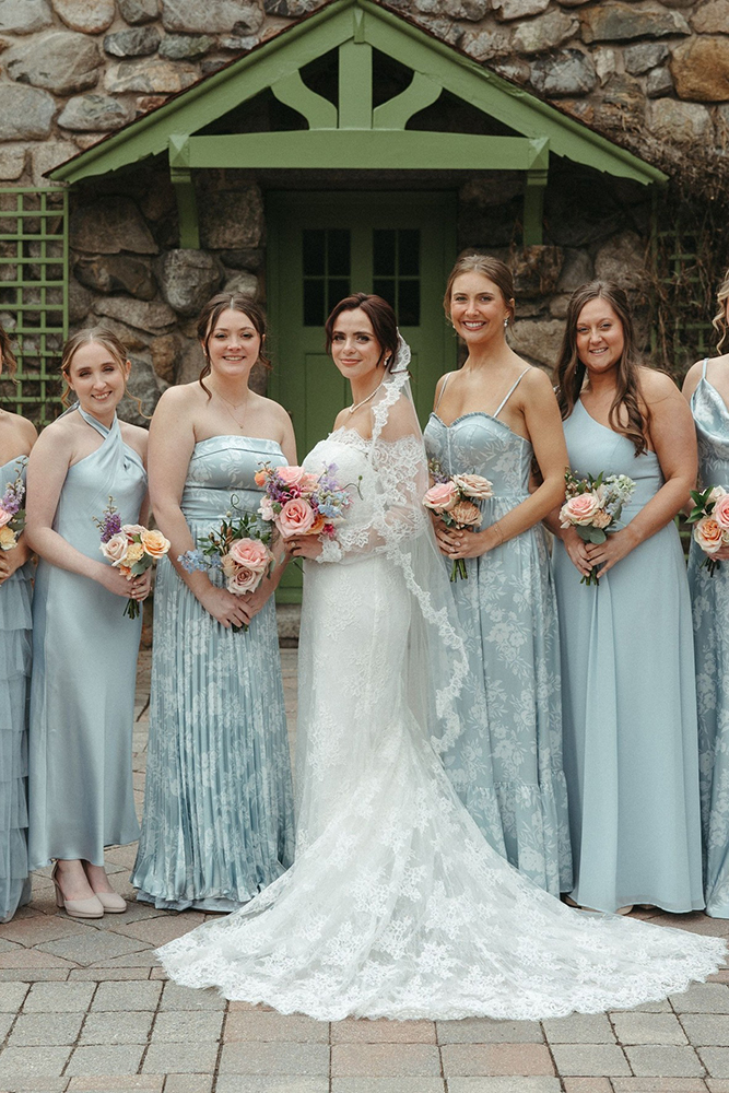 blue bridesmaid dresses long floral pale reverly