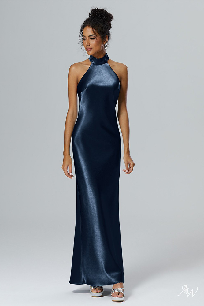 blue bridesmaid dresses silk simple sexy awbridal
