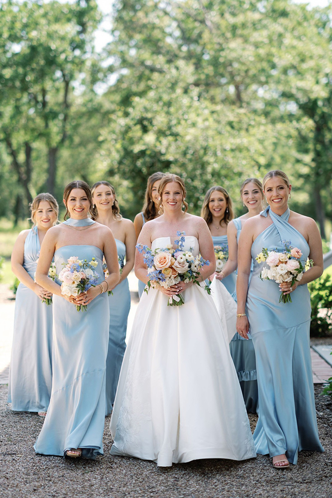 blue bridesmaid dresses simple long light awbridal