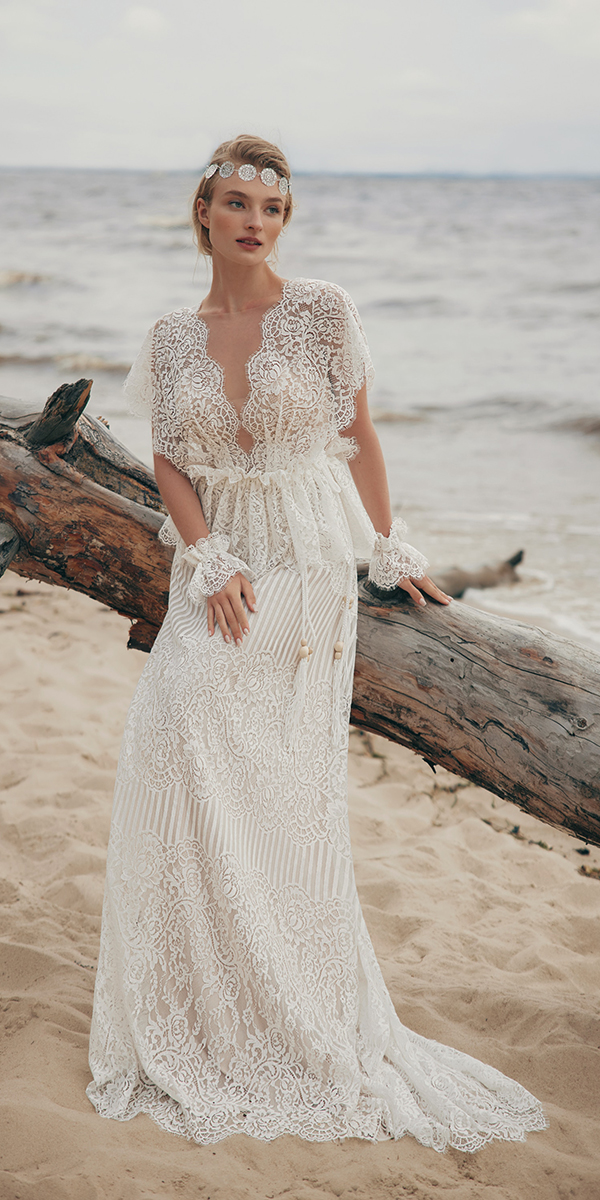 bohemian wedding dresses lace vintage rustic ariamo
