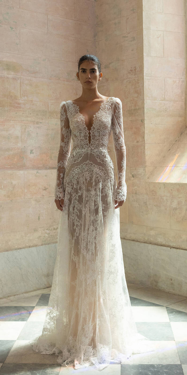 boho wedding dresses with sleevessheath lace seyx rustic lizmartinez