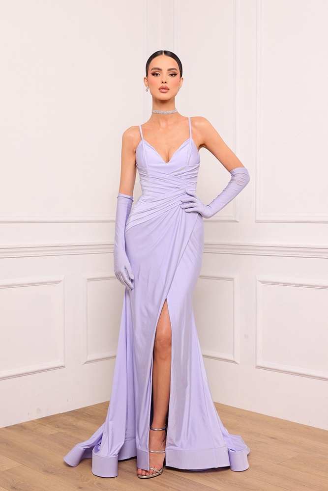 lavender bridesmaid dresses simple long strapless neckline bianca