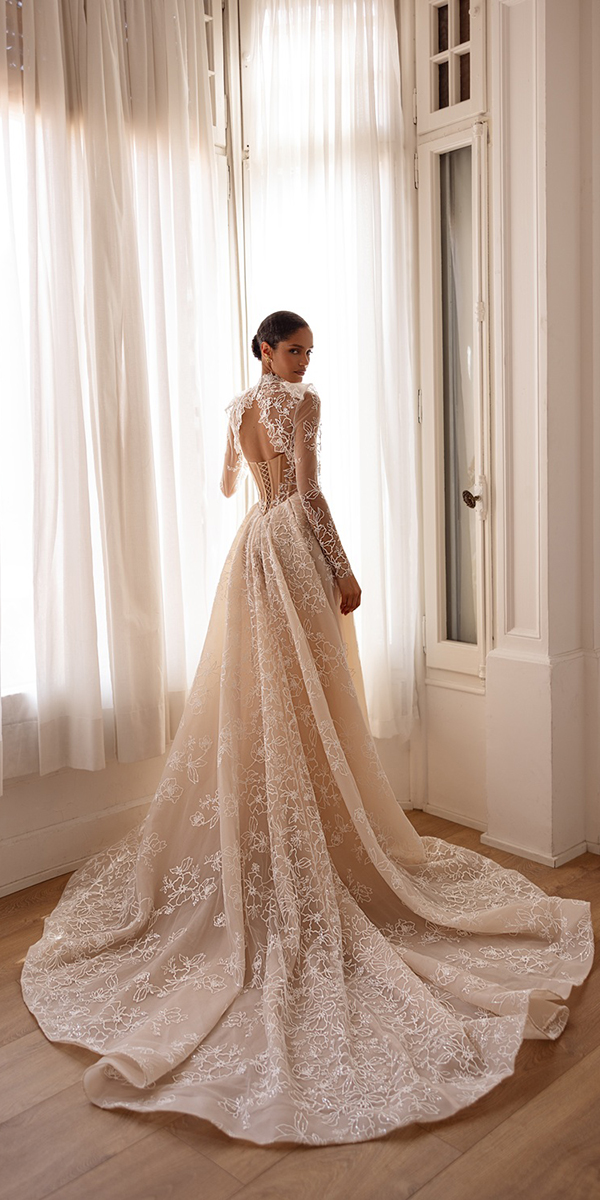 open back wedding dresses lace with long sleeves julievino
