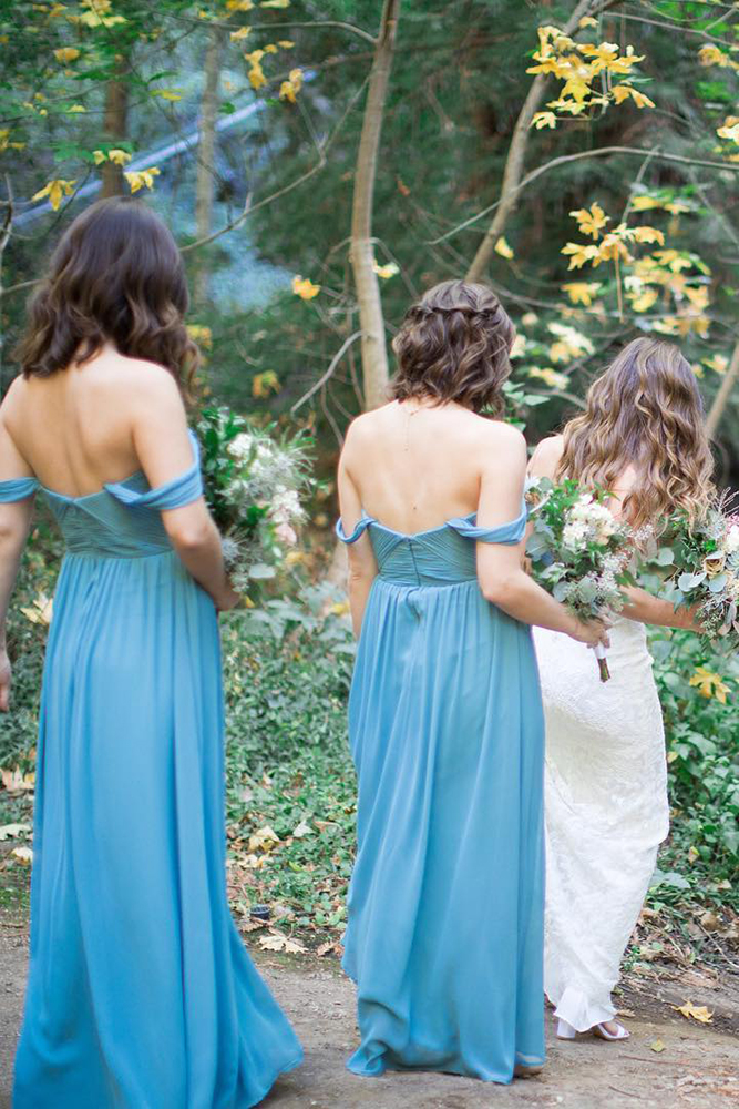 rustic bridesmaid dresses long blue simple shoprevelry