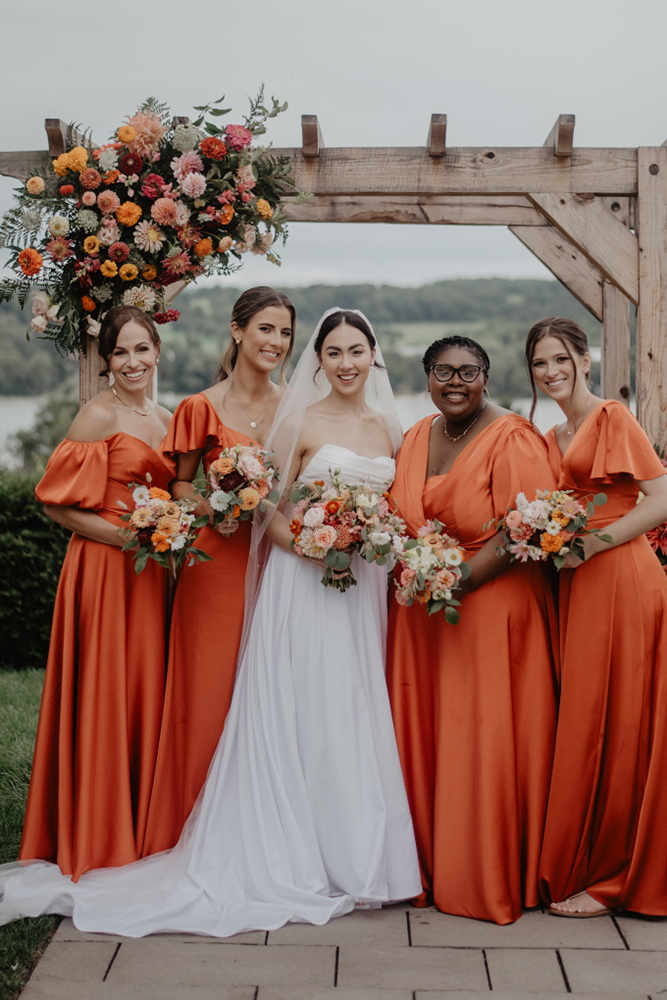 rustic bridesmaid dresses orange simple long aw.bridal