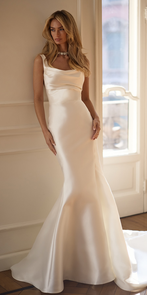silk wedding dresses simple sexy millanova