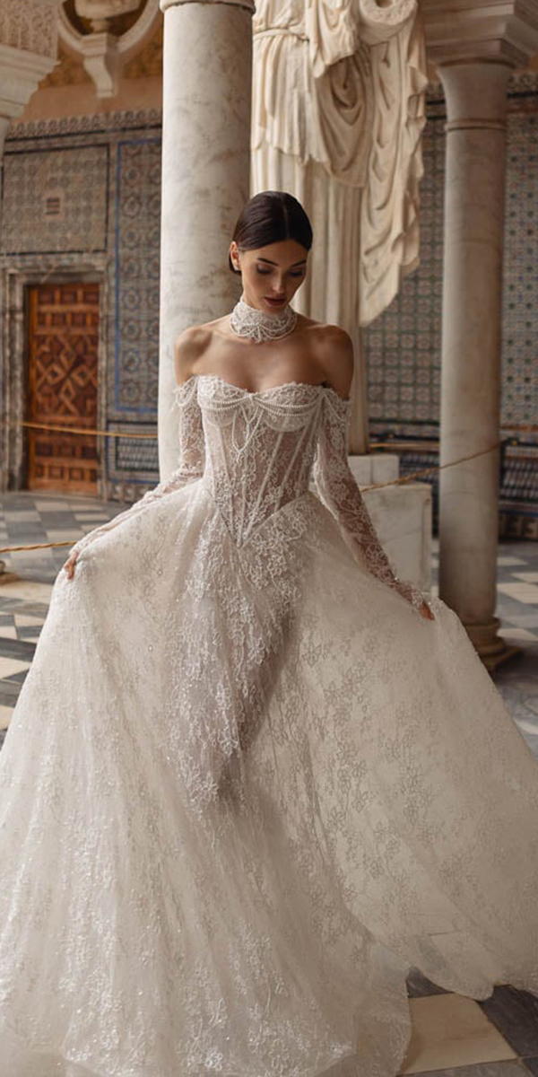 trendy wedding dresses a line lace berta