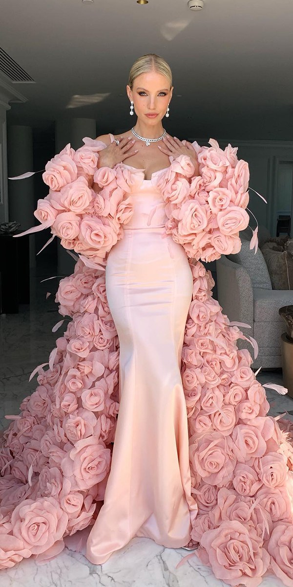floral wedding dresses simple pink 3d floral nicolefeliciacouture