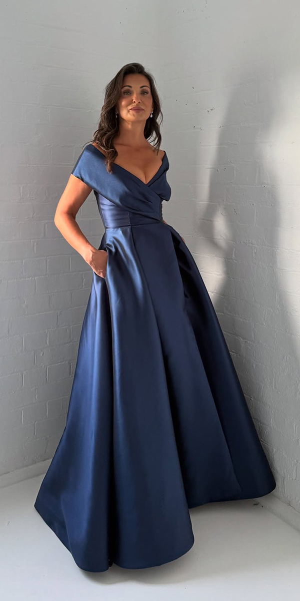 long mother of the bride dresses navy simple whiterunway