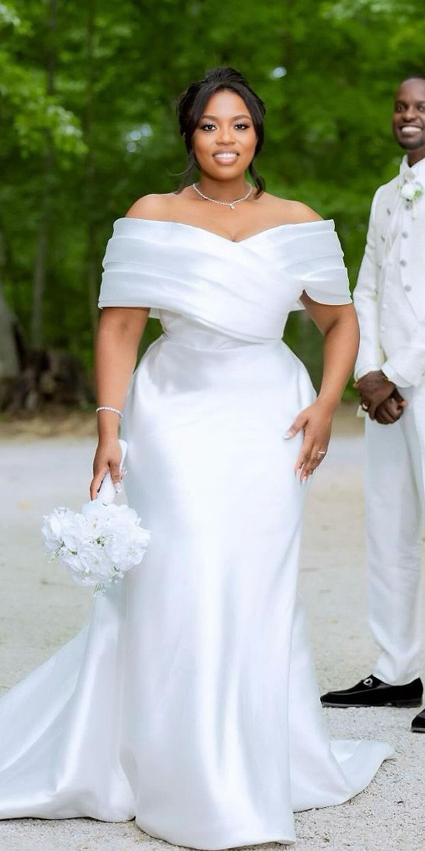 plus size wedding dresses simple off the shoulder oliviabottega