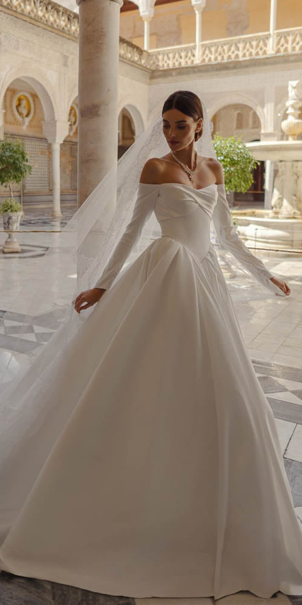 simple wedding dresses with long sleeves berta