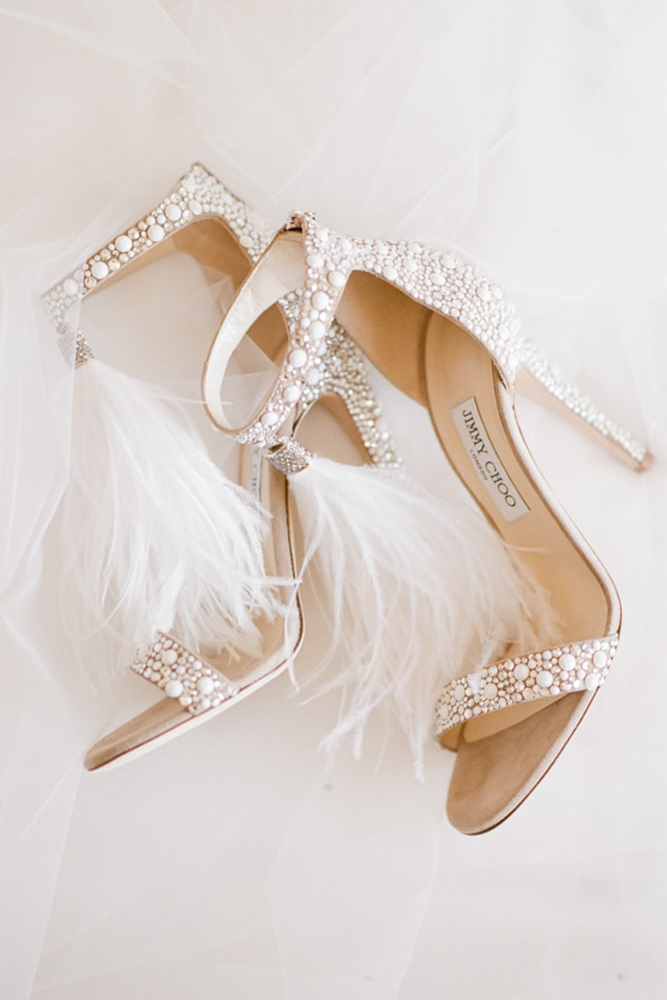 vintage wedding dresses shoesh with fringe jimmychoo