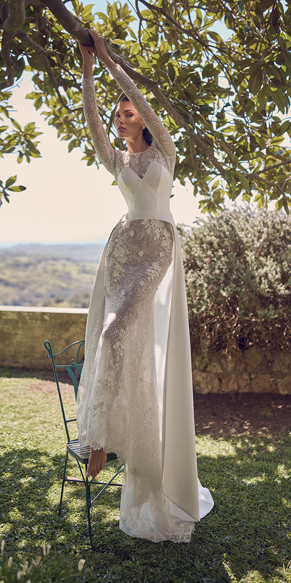wona concept amore in fiore couture collection with long sleeves modest lace corset graal