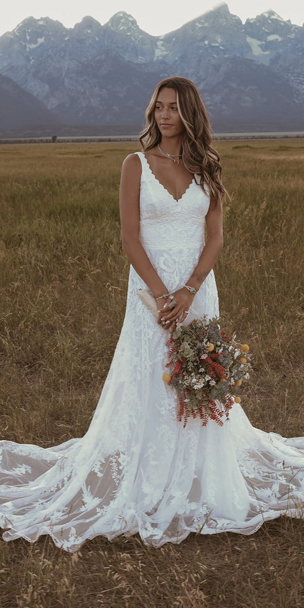 dreamers and lovers boho wedding dresses a line barn country rustic