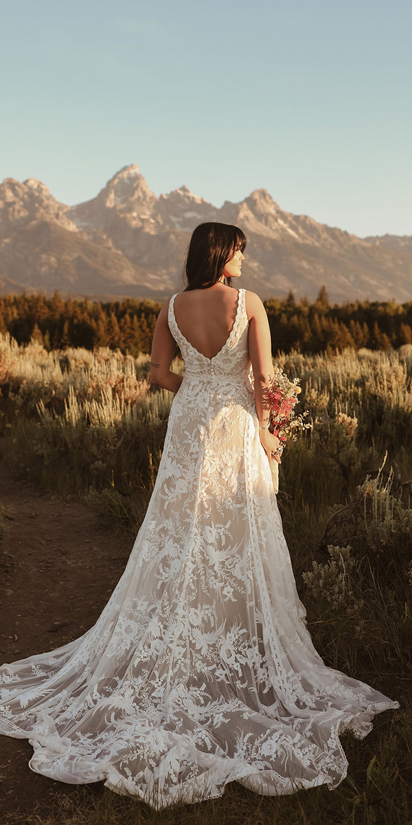 dreamers and lovers boho wedding dresses sheath v back lace