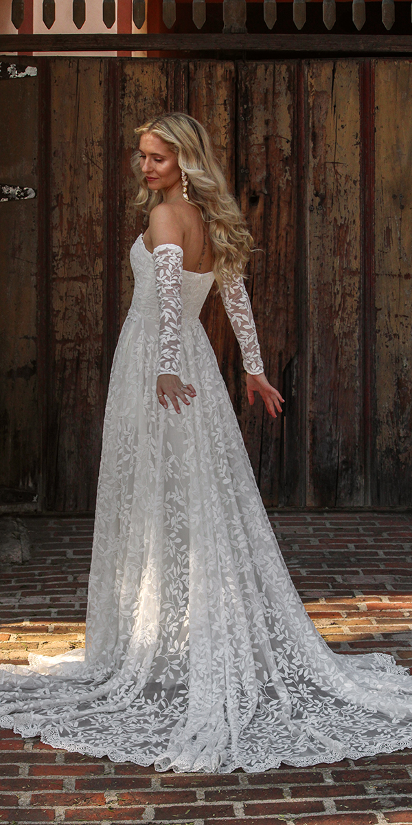 dreamers lovers lace wedding dresses a line lace floral boho