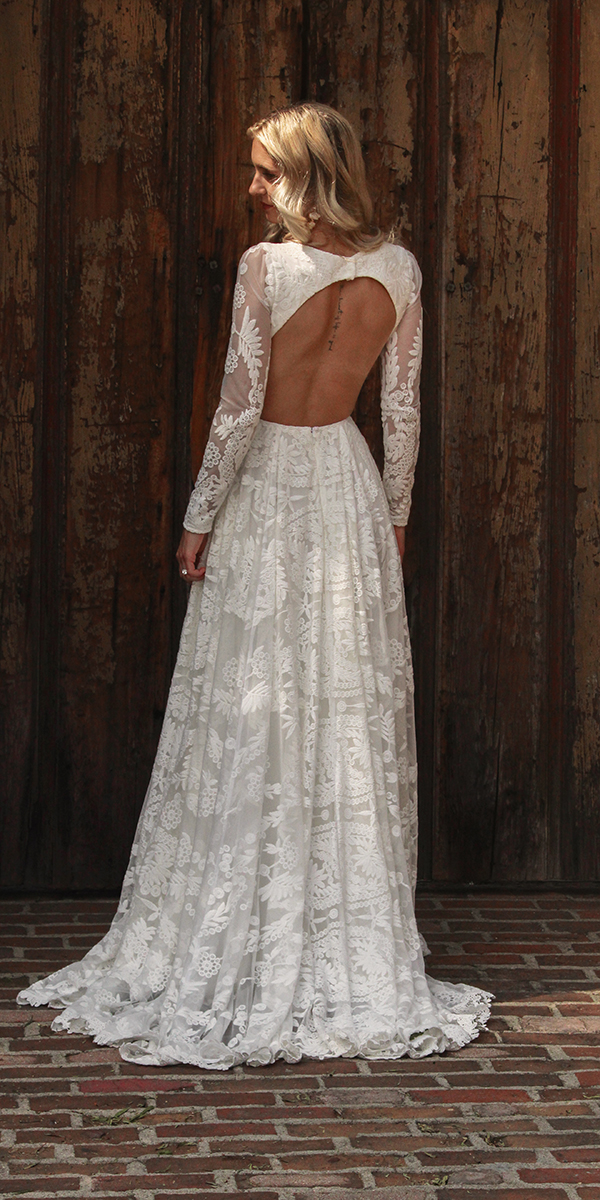 dreamers lovers lace wedding dresses a line with long sleeves lace