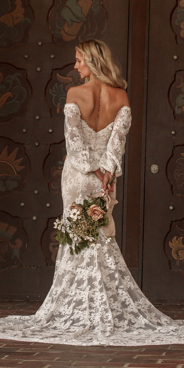 dreamers lovers lace wedding dresses mermaid with long sleeves boho