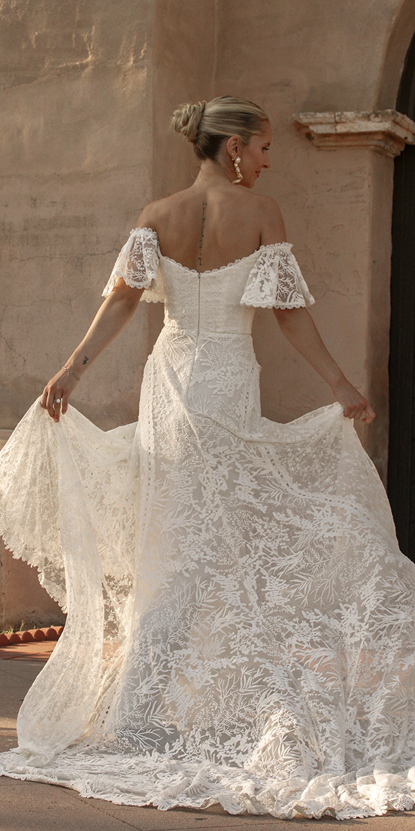 dreamers lovers lace wedding dresses sheath lace floral off the shoulder