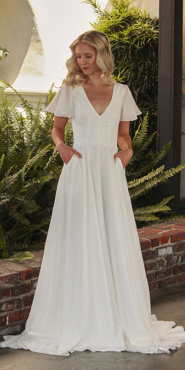 dreamers lovers lace wedding dresses simple v neckline