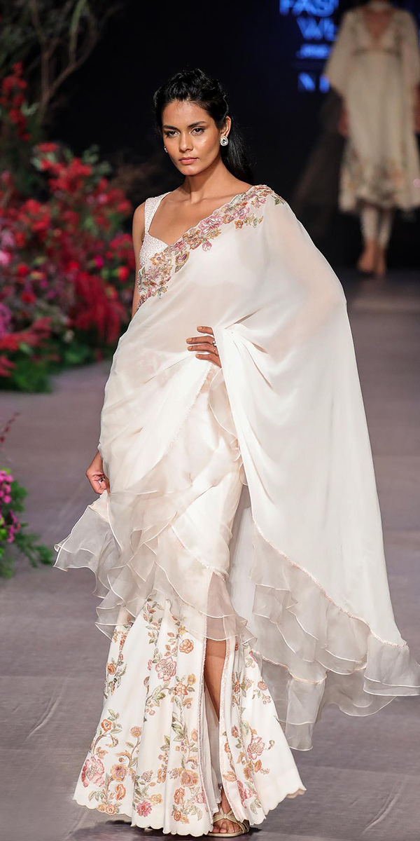 indian wedding dresses with cape white