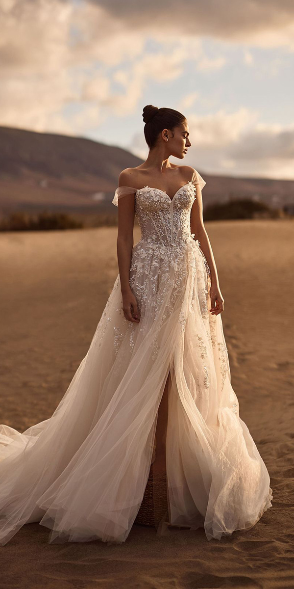 ivory wedding dresses a line beach millanova