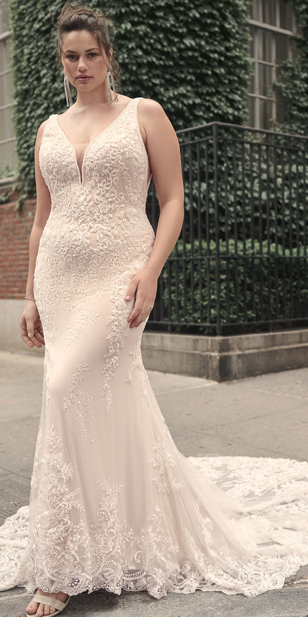 ivory wedding dresses lace sheath sexy maggiesottero