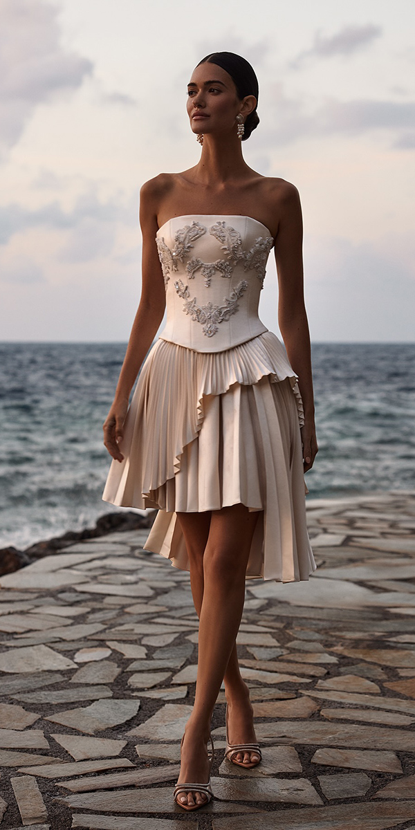ivory wedding dresses short sexy millanova