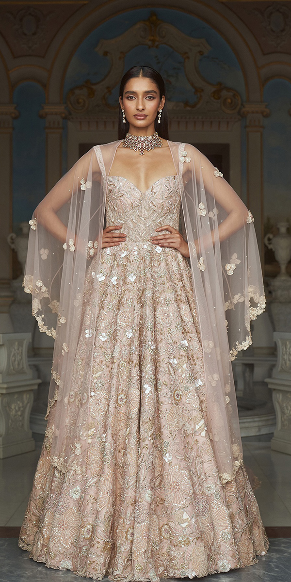 muslim wedding dresses blush with gold lace beaded