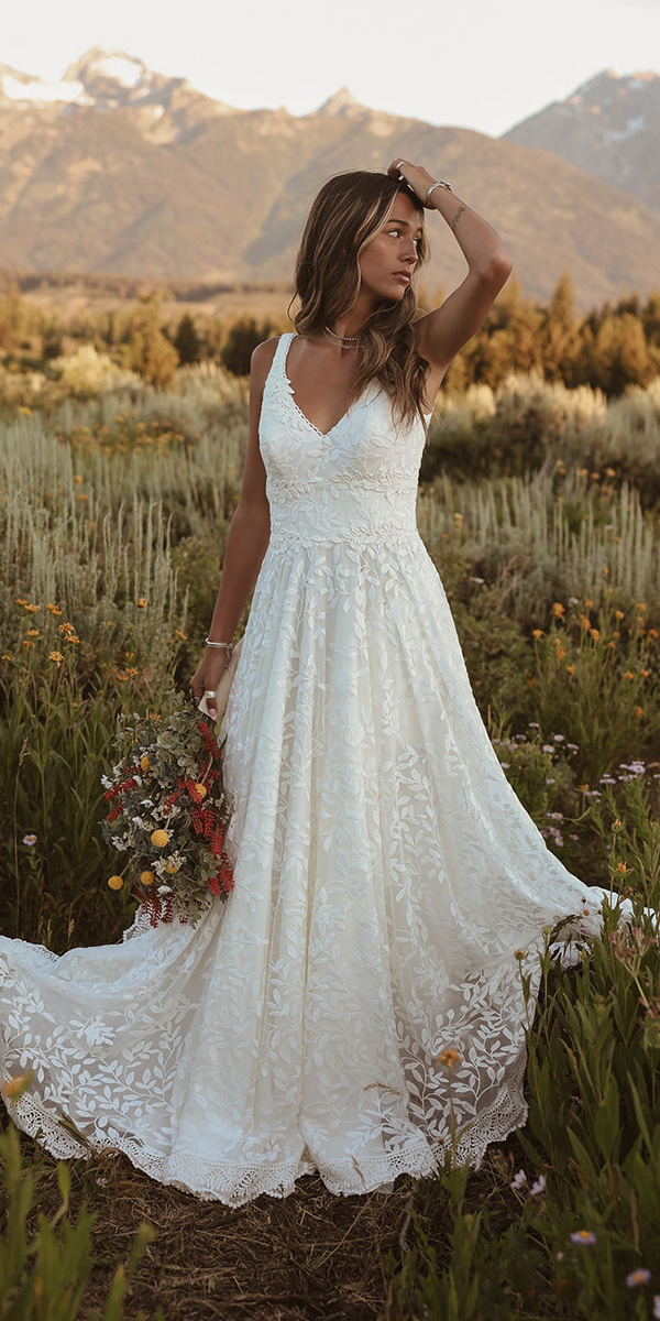 western wedding dresses a line rustic boho country dreamersandlovers