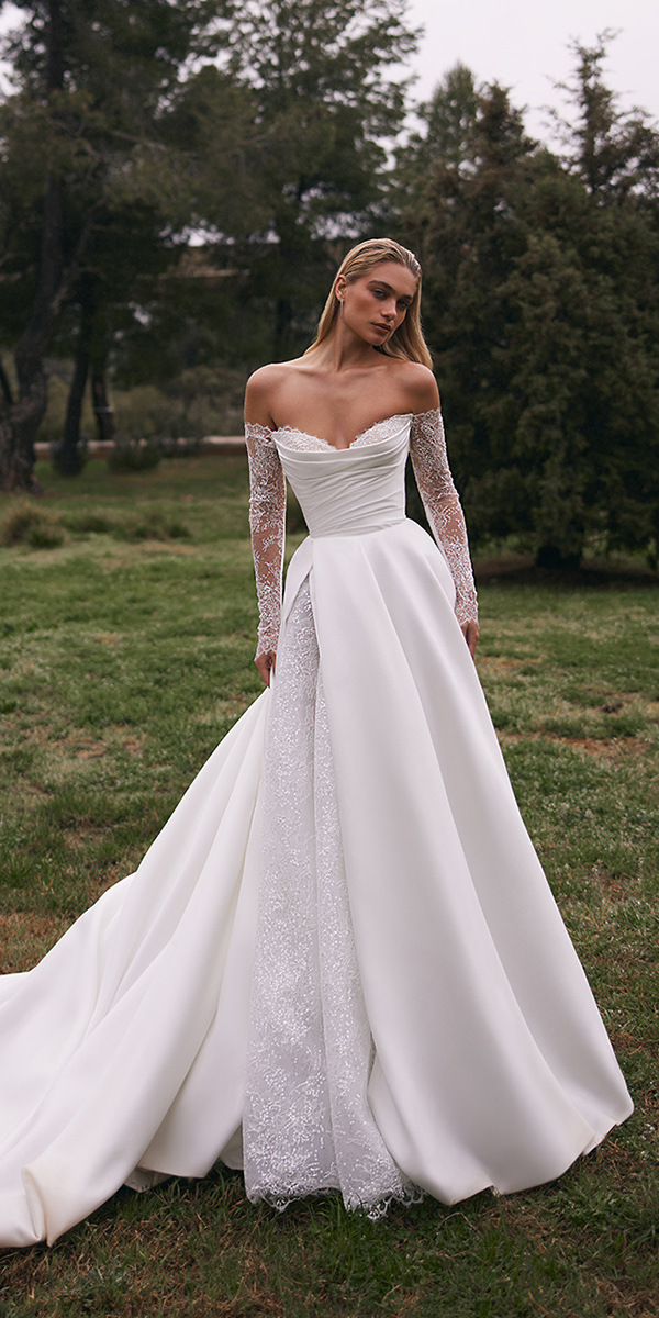 eva lendel top wedding dresses a line with long sleeves