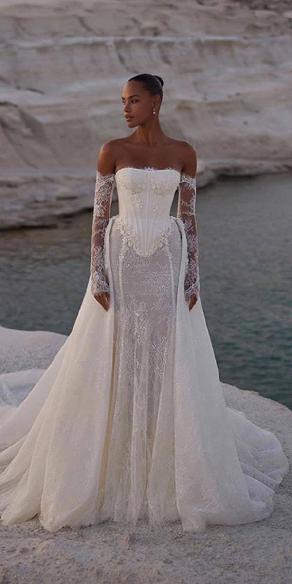 eva lendel top wedding dresses lace with sleeves beach