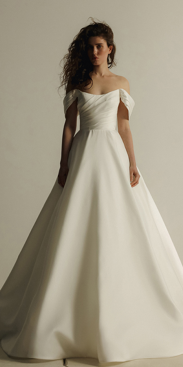 eva lendel top wedding dresses simple a line off the shoulder