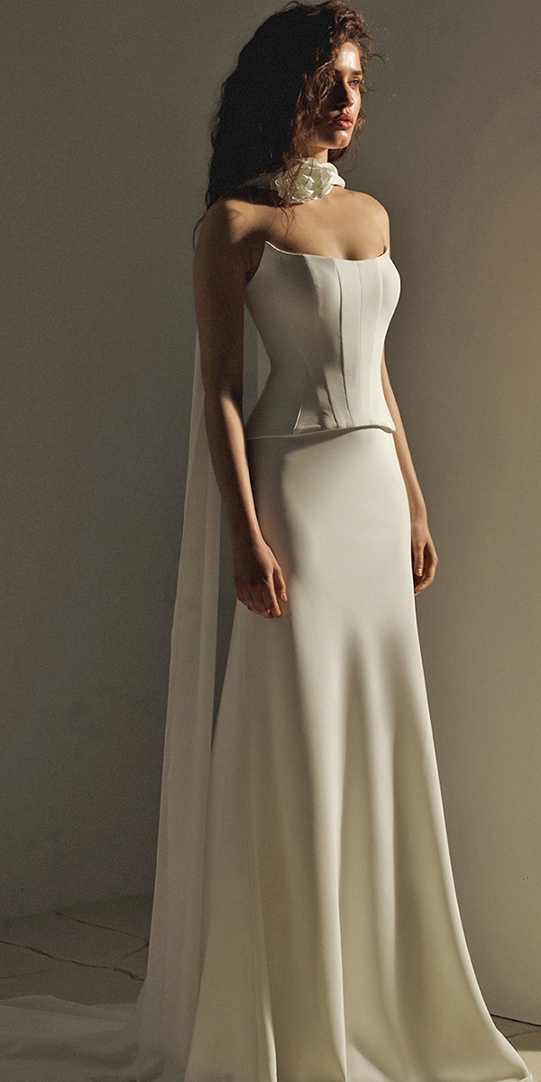 eva lendel top wedding dresses simple beach sexy strapless neckline