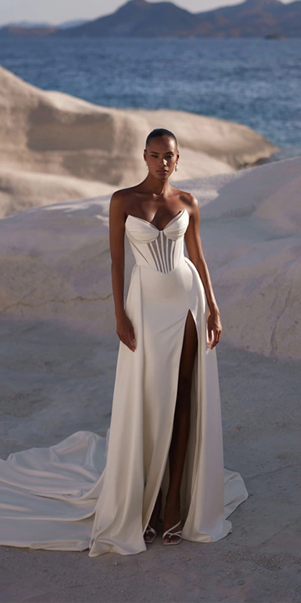 eva lendel top wedding dresses simple strapless neckline sexy