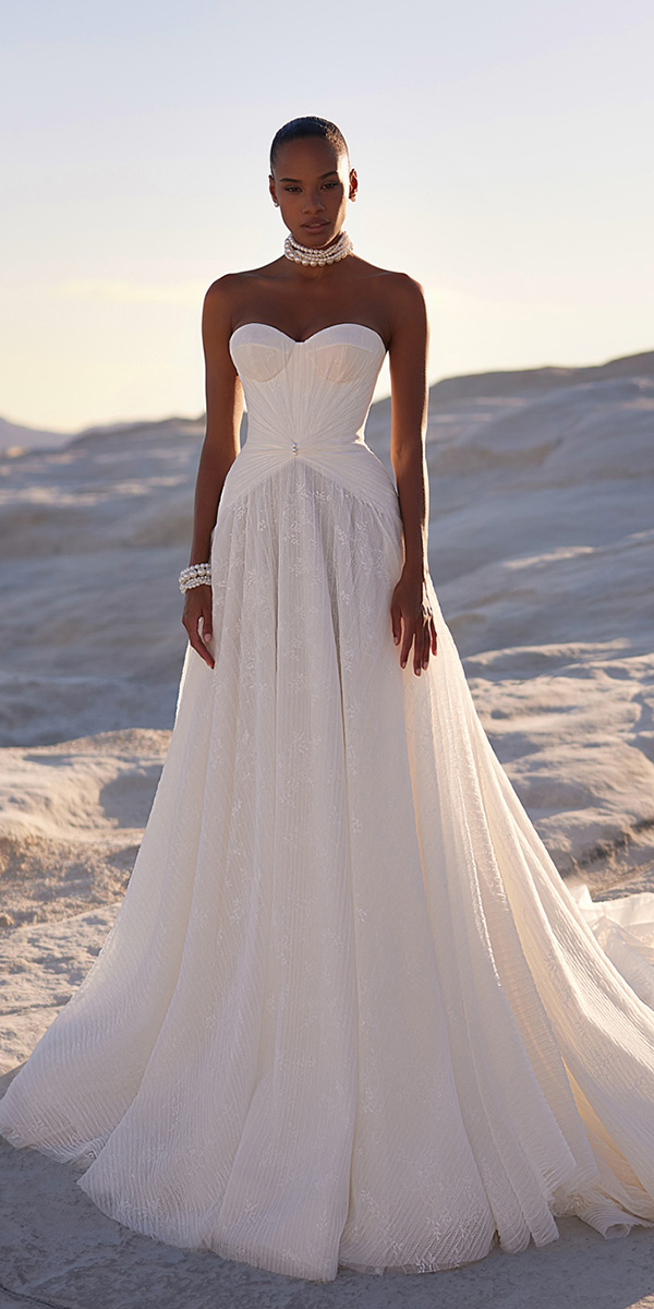 eva lendel top wedding dresses strapless neckline a line