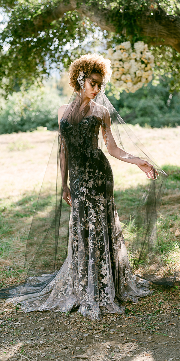 gothic wedding dresses boho lace floral claire pettibone