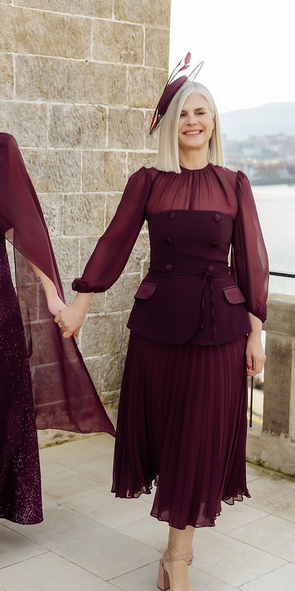 mother of the groom dresses burgundy fall simple aliciarueda